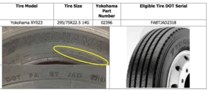 Texas Yokohama RY023 Tire Recall Lawyer