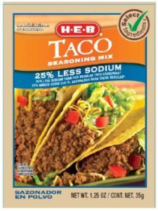 HEB Taco Seasoning Recall